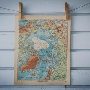 1931 Vintage Karte von Arktis