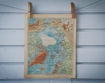 1931 Vintage Map of Arctic