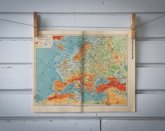 1936 Vintage Map of Europe