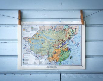1967 Vintage Map of China
