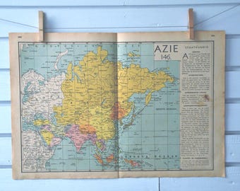 1941 Vintage Map of Asia