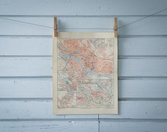 1907 Vintage Bremen Map