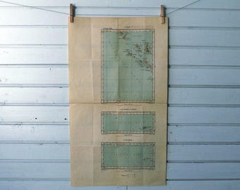 1947 Vintage Croatian Islands Map