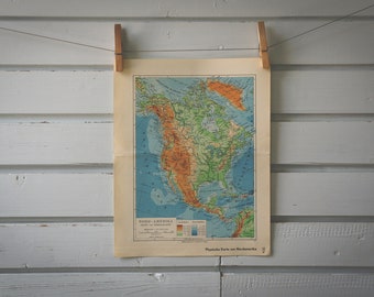 1936 Vintage North America Map