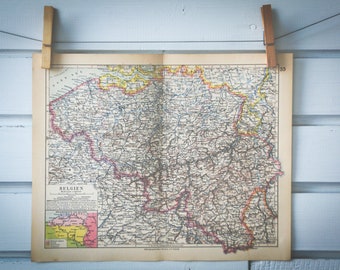 1931 Vintage Belgium Map