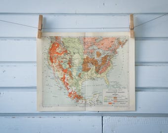 1907 Vintage Geology Map of United States