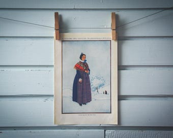 1935 Vintage Aosta Valley Costume Illustration