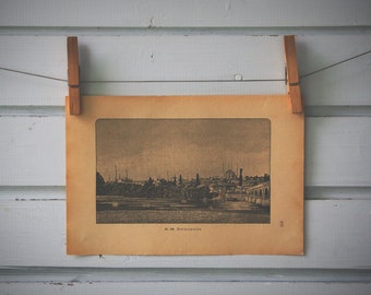 1894 Vintage Edirne Lithograph Illustration