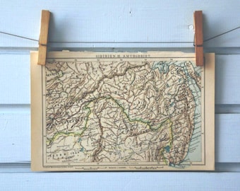 1894 Vintage Southeastern Siberia Map