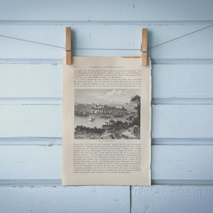 1897 Vintage Québec Lithograph Illustration