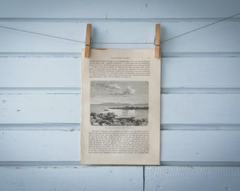 1897 Vintage Caicara del Orinoco Lithograph Illustration