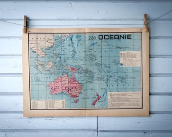 1941 Vintage Oceania Map