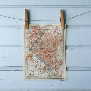 1909 Vintage Reims Map