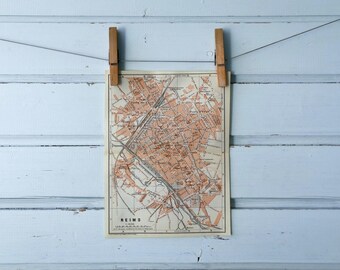 1909 Vintage Reims Map