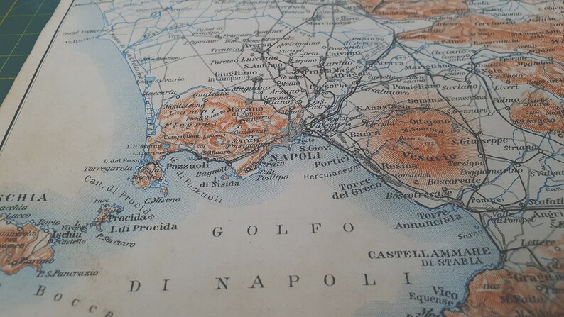 1908 Vintage Naples & Surroundings Map image 3