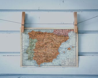 1956 Vintage Map of Spain