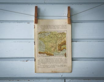 1916 Vintage Map of France