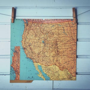 1964 Vintage West USA Landkarte
