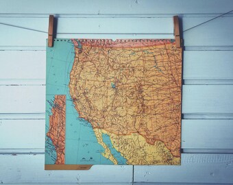 1964 Vintage West USA Map