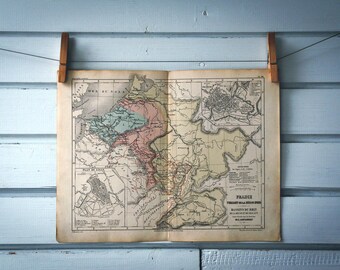 1860s Vintage North France Map