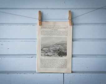 1897 Vintage Pikes Peak Moraines Lithograph Illustration