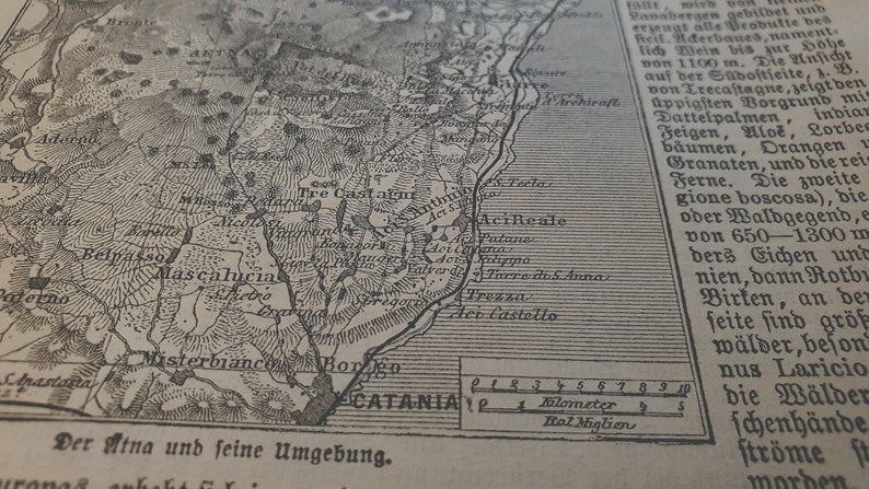 1887 Vintage Map of Etna image 7