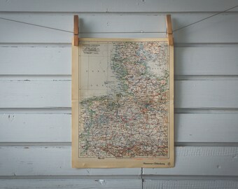 1936 Vintage Northwest Germany Map