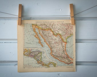 1929 Vintage Mexico Map