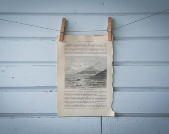 1897 Vintage Lake Nicaragua Lithograph Illustration