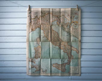 1920s Vintage Map of Italy