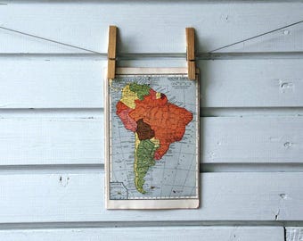 1932 Vintage South America Map