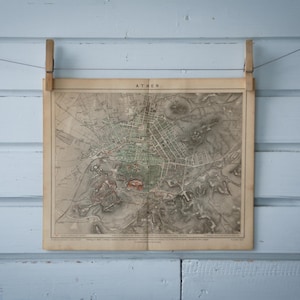 1887 Vintage Map of Athens
