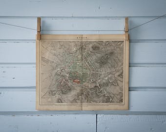 1887 Vintage Map of Athens