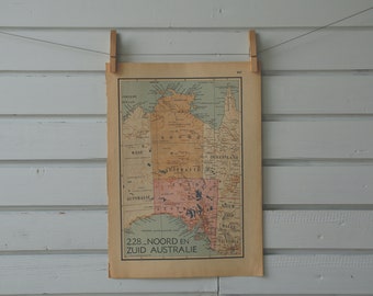 1941 Vintage Central Australia Map