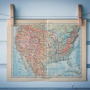 1956 Vintage USA Karte
