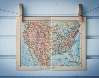 1956 Vintage USA Map