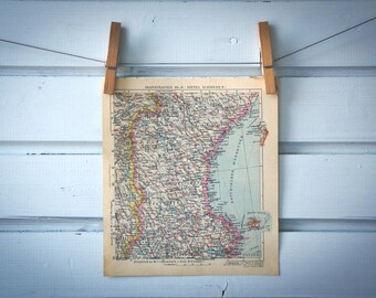 1929 Vintage Map of Central Sweden