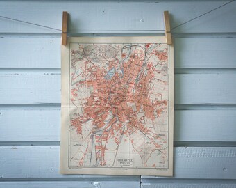 1907 Vintage Chemnitz Map