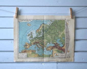 1917 Vintage Map of Europe