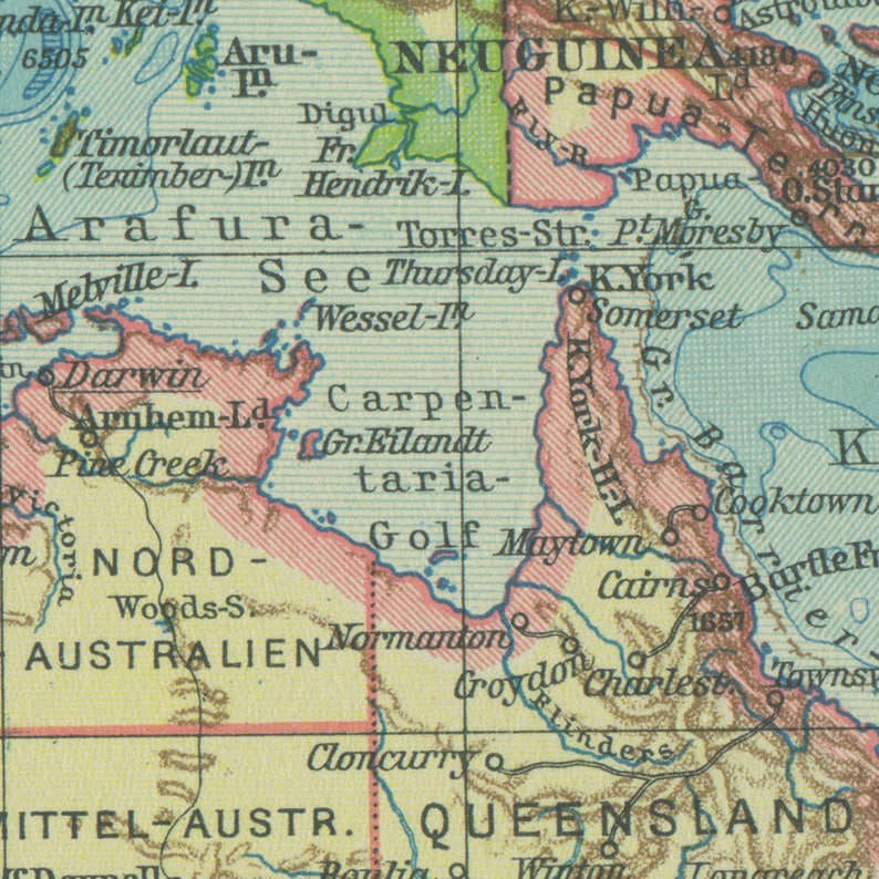 1931 Vintage Oceania Map image 2