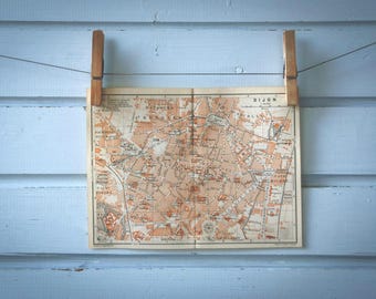 1906 Vintage Map of Dijon