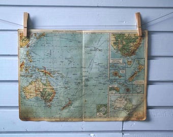 1930s Vintage Oceania Map