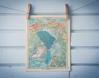 1956 Vintage Map of Arctic