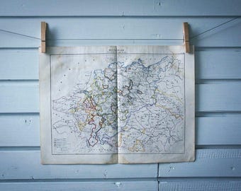 1859 Vintage Map of Germany in the 17th Century