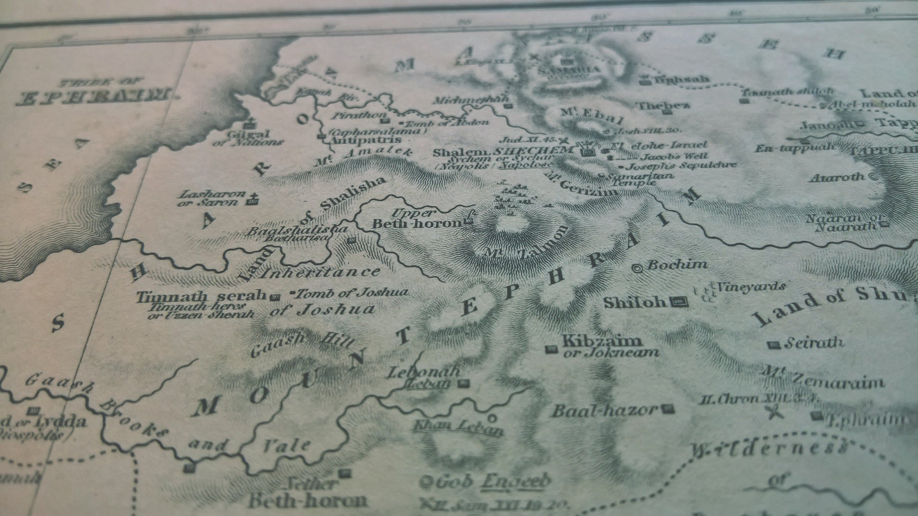 1823 Vintage Tribe of Ephraim Map
