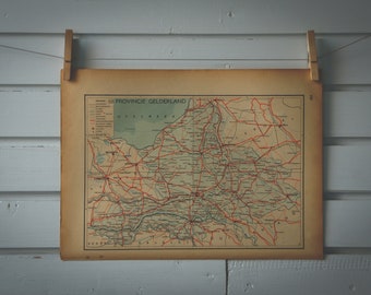 1941 Vintage Map of Dutch Gelderland Province