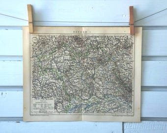 1894 Vintage North Bavaria Map