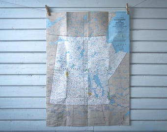 1979 Vintage National Geographic Map of Saskatchewan & Manitoba