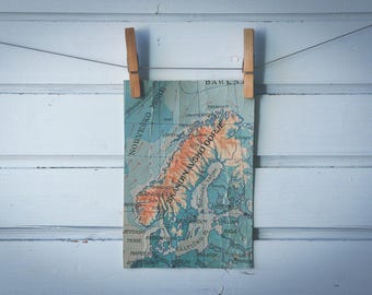1981 Vintage Scandinavia Map