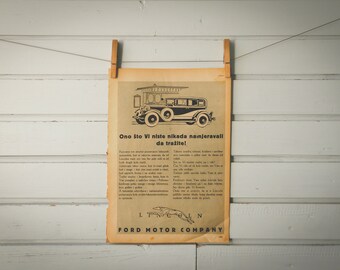 1930 Vintage Lincoln Advertisement Illustration
